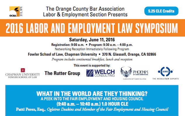 2016 LABOR AND EMPLOYMENT LAW SYMPOSIUM